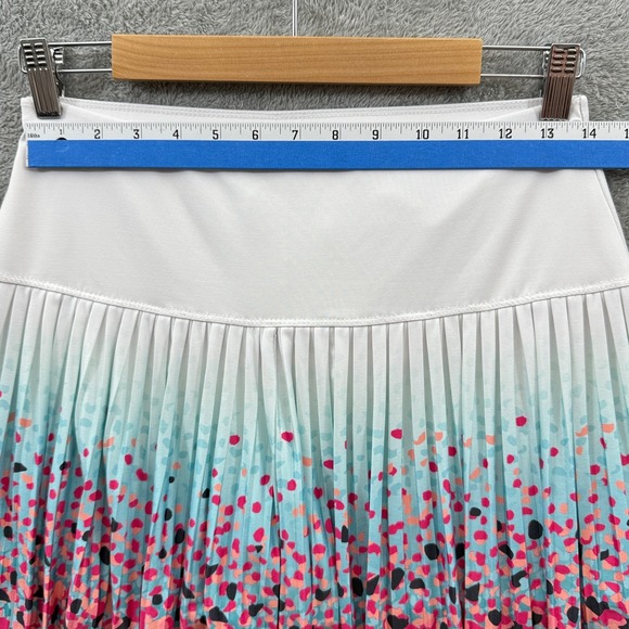 Lucky In Love Skort Womens Medium White Blue Red Abstract Pleated Tennis Skirt - Picture 5 of 6